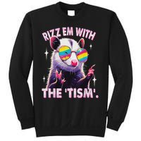 Autism Funny Rizz Em With The Tism Meme Autistic Racoon Sweatshirt