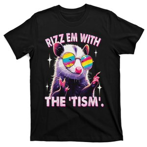 Autism Funny Rizz Em With The Tism Meme Autistic Racoon T-Shirt