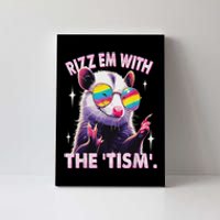 Autism Funny Rizz Em With The Tism Meme Autistic Racoon Canvas