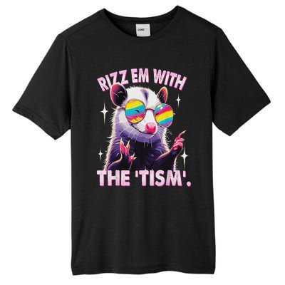 Autism Funny Rizz Em With The Tism Meme Autistic Racoon Tall Fusion ChromaSoft Performance T-Shirt