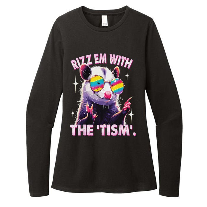 Autism Funny Rizz Em With The Tism Meme Autistic Racoon Womens CVC Long Sleeve Shirt