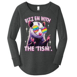 Autism Funny Rizz Em With The Tism Meme Autistic Racoon Women's Perfect Tri Tunic Long Sleeve Shirt