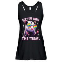 Autism Funny Rizz Em With The Tism Meme Autistic Racoon Ladies Essential Flowy Tank