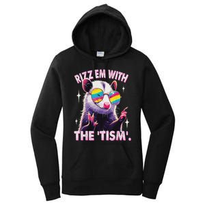 Autism Funny Rizz Em With The Tism Meme Autistic Racoon Women's Pullover Hoodie