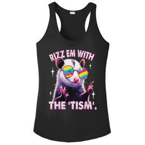 Autism Funny Rizz Em With The Tism Meme Autistic Racoon Ladies PosiCharge Competitor Racerback Tank