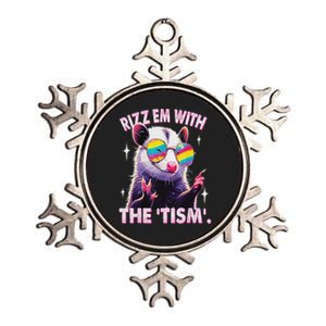 Autism Funny Rizz Em With The Tism Meme Autistic Racoon Metallic Star Ornament