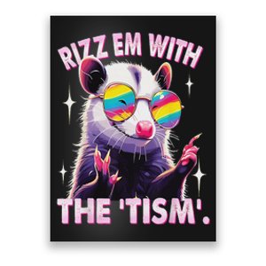 Autism Funny Rizz Em With The Tism Meme Autistic Racoon Poster