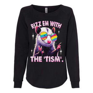 Autism Funny Rizz Em With The Tism Meme Autistic Racoon Womens California Wash Sweatshirt