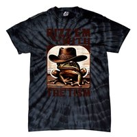 Autism Funny Rizz Em With The Tism Meme Autistic Frog Cowboy Tie-Dye T-Shirt