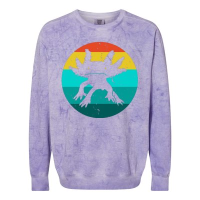 Axolotl Funny Retro Colorblast Crewneck Sweatshirt