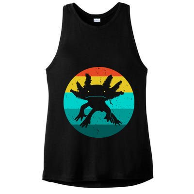 Axolotl Funny Retro Ladies PosiCharge Tri-Blend Wicking Tank