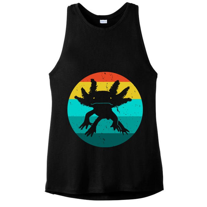 Axolotl Funny Retro Ladies PosiCharge Tri-Blend Wicking Tank