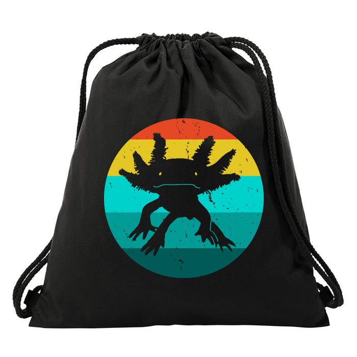 Axolotl Funny Retro Drawstring Bag