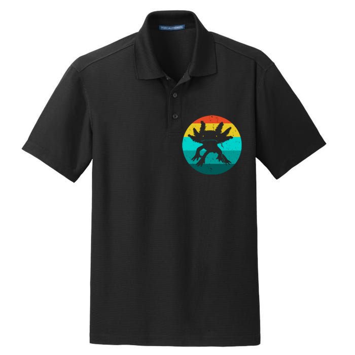 Axolotl Funny Retro Dry Zone Grid Polo