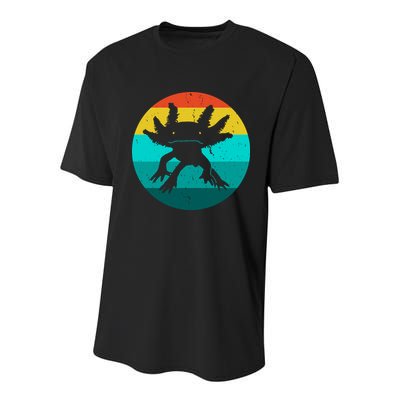 Axolotl Funny Retro Youth Performance Sprint T-Shirt