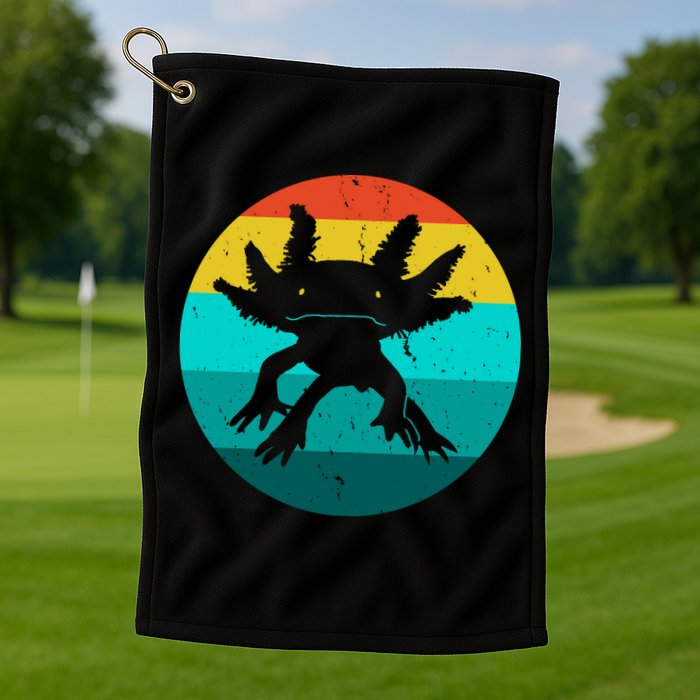 Axolotl Funny Retro Golf Towel