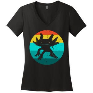 Axolotl Funny Retro Women's V-Neck T-Shirt