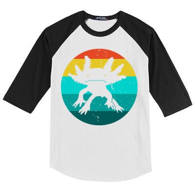 Axolotl Funny Retro Kids Colorblock Raglan Jersey