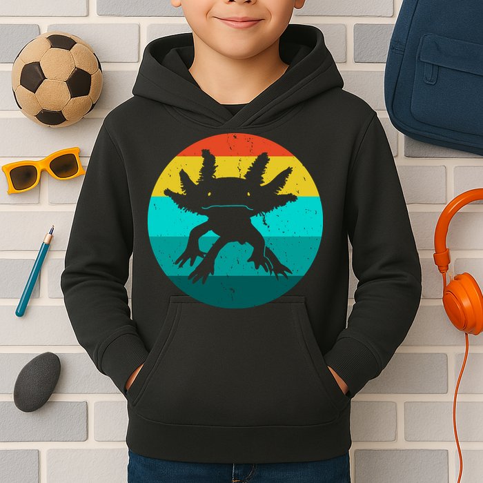 Axolotl Funny Retro Kids Hoodie