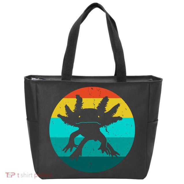 Axolotl Funny Retro Zip Tote Bag