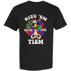 Autism Funny Rizz Em With The Tism Meme Autistic Giraffe Garment-Dyed Heavyweight T-Shirt