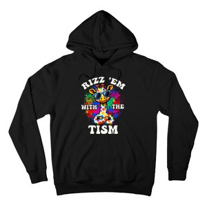 Autism Funny Rizz Em With The Tism Meme Autistic Giraffe Hoodie