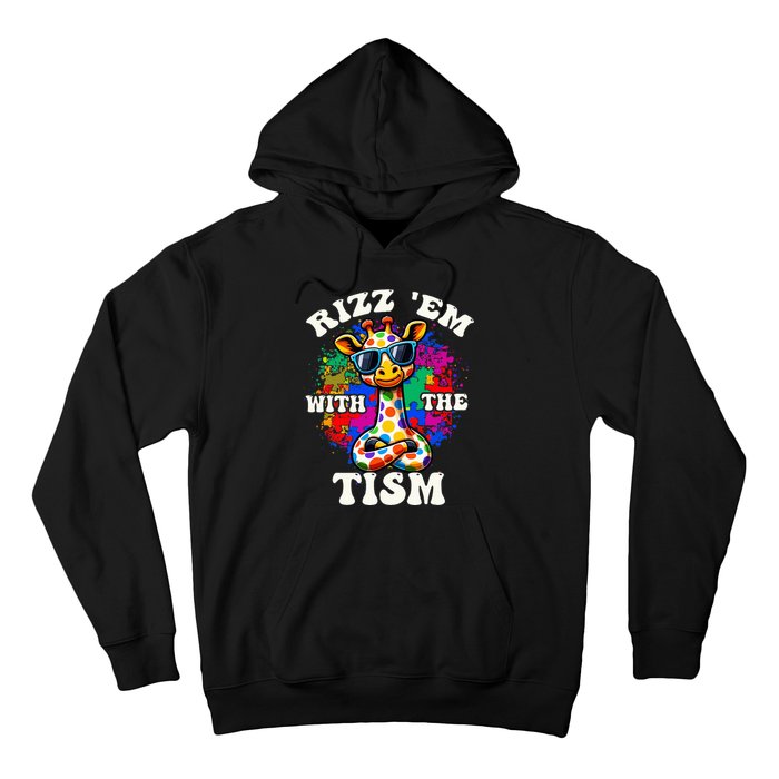 Autism Funny Rizz Em With The Tism Meme Autistic Giraffe Hoodie