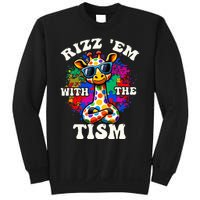 Autism Funny Rizz Em With The Tism Meme Autistic Giraffe Sweatshirt