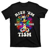 Autism Funny Rizz Em With The Tism Meme Autistic Giraffe T-Shirt