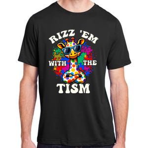 Autism Funny Rizz Em With The Tism Meme Autistic Giraffe Adult ChromaSoft Performance T-Shirt