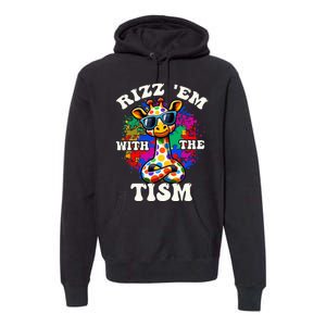 Autism Funny Rizz Em With The Tism Meme Autistic Giraffe Premium Hoodie