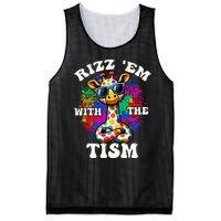 Autism Funny Rizz Em With The Tism Meme Autistic Giraffe Mesh Reversible Basketball Jersey Tank