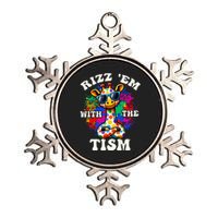 Autism Funny Rizz Em With The Tism Meme Autistic Giraffe Metallic Star Ornament