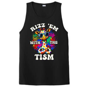 Autism Funny Rizz Em With The Tism Meme Autistic Giraffe PosiCharge Competitor Tank