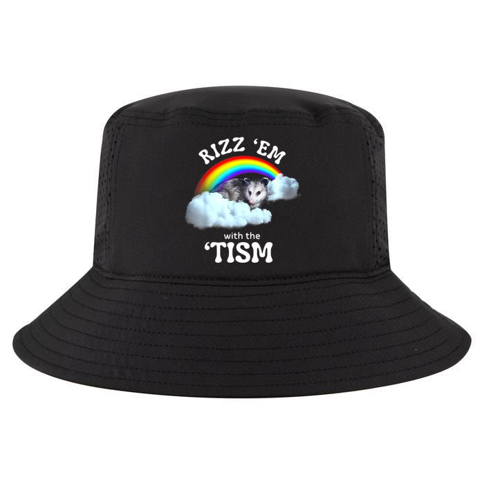 Autism Funny Rizz Em With The Tism Meme Autistic Opossum Cool Comfort Performance Bucket Hat