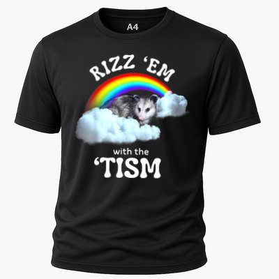 Autism Funny Rizz Em With The Tism Meme Autistic Opossum Performance Shirt