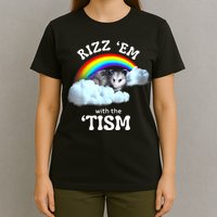 Autism Funny Rizz Em With The Tism Meme Autistic Opossum T-Shirt