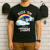 Autism Funny Rizz Em With The Tism Meme Autistic Opossum T-Shirt