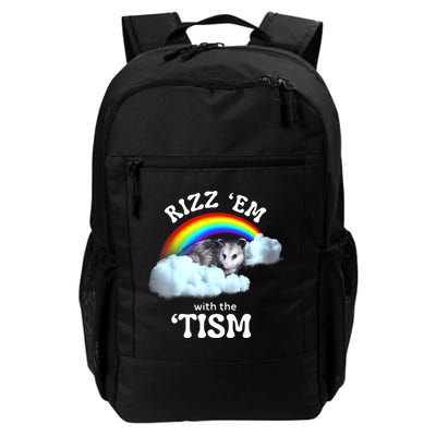 Autism Funny Rizz Em With The Tism Meme Autistic Opossum Backpack