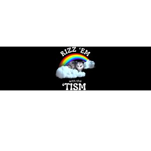 Autism Funny Rizz Em With The Tism Meme Autistic Opossum Bumper Sticker