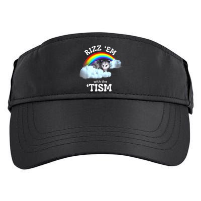 Autism Funny Rizz Em With The Tism Meme Autistic Opossum Adult Drive Performance Visor