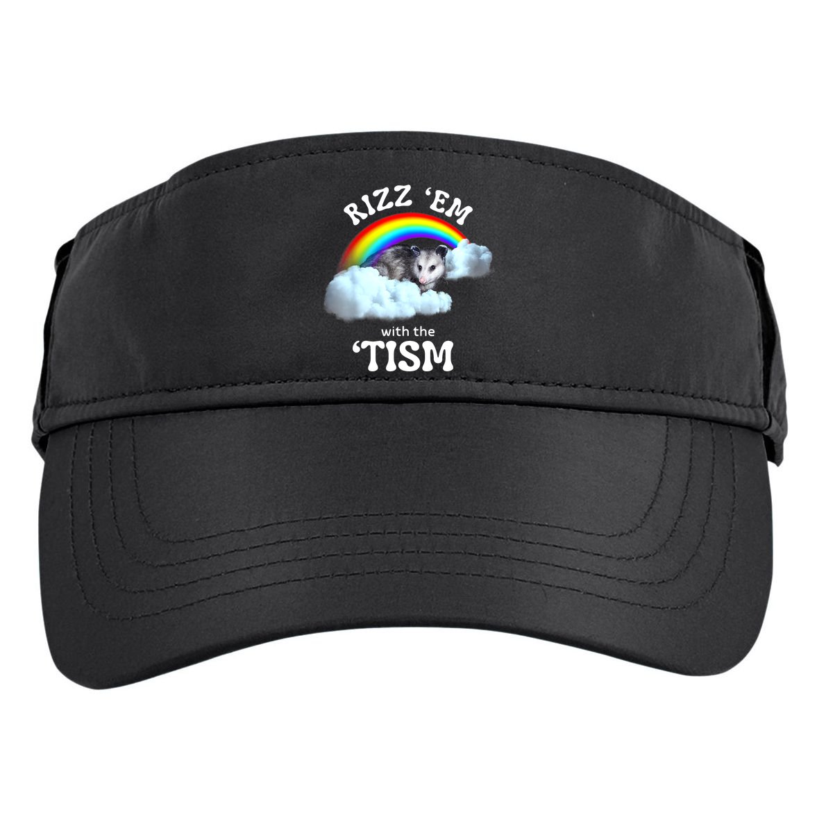 Autism Funny Rizz Em With The Tism Meme Autistic Opossum Adult Drive Performance Visor