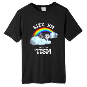 Autism Funny Rizz Em With The Tism Meme Autistic Opossum Tall Fusion ChromaSoft Performance T-Shirt