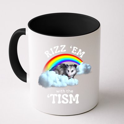 Autism Funny Rizz Em With The Tism Meme Autistic Opossum Mug