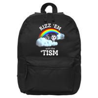 Autism Funny Rizz Em With The Tism Meme Autistic Opossum 16 in Basic Backpack