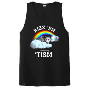 Autism Funny Rizz Em With The Tism Meme Autistic Opossum PosiCharge Competitor Tank