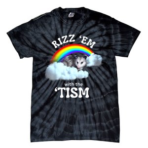 Autism Funny Rizz Em With The Tism Meme Autistic Opossum Tie-Dye T-Shirt