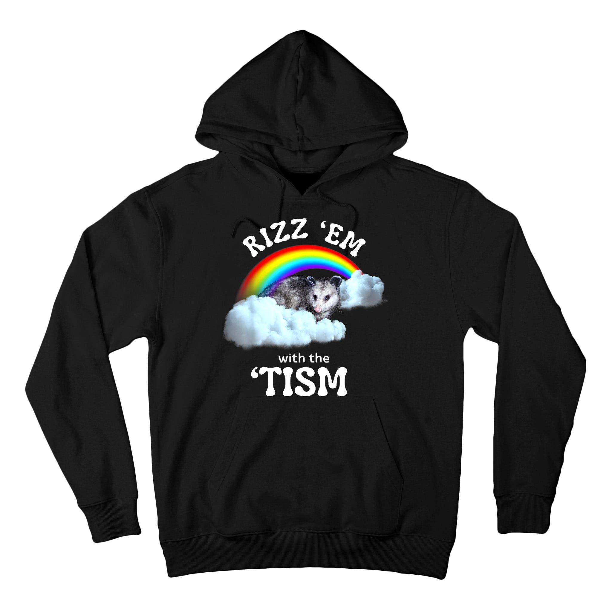 Autism Funny Rizz Em With The Tism Meme Autistic Opossum Tall Hoodie
