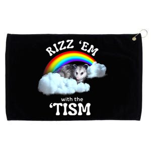 Autism Funny Rizz Em With The Tism Meme Autistic Opossum Grommeted Golf Towel