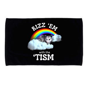 Autism Funny Rizz Em With The Tism Meme Autistic Opossum Microfiber Hand Towel